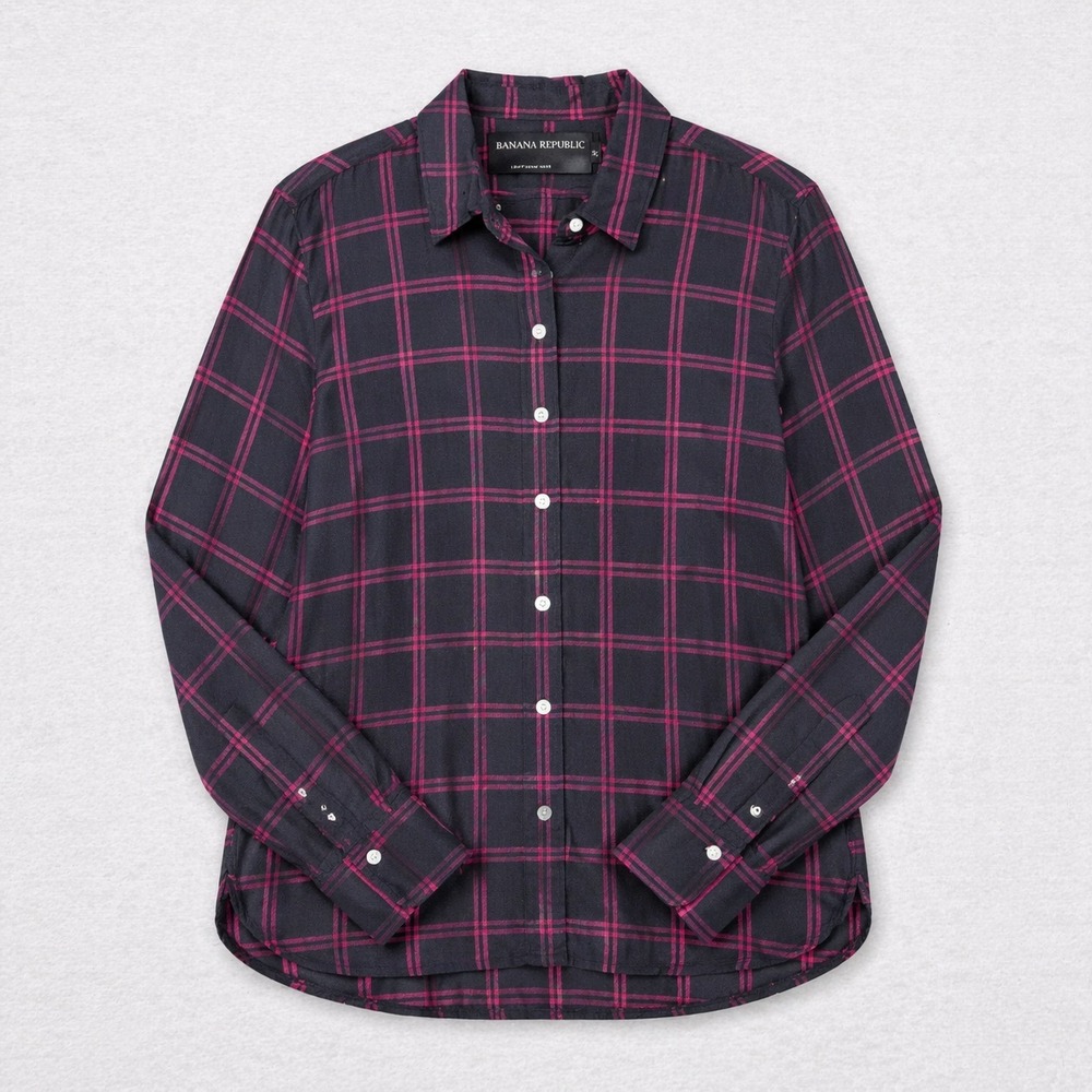 Banana Republic Dillon Shirt Mens Large Plaid Button Up NWT